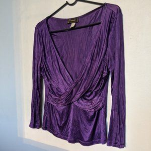 Vintage VERSACE Long Sleeve Criss Cross V-Neck Top